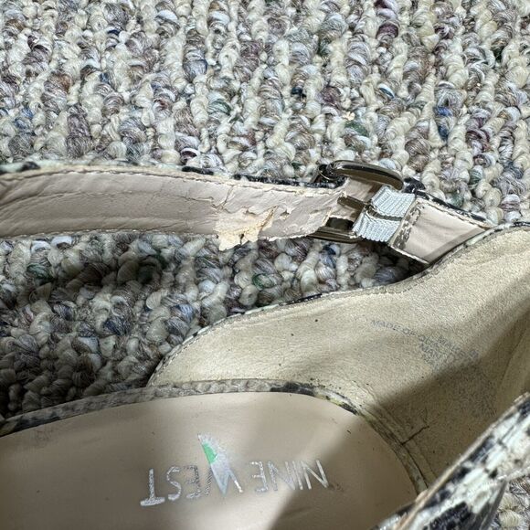 Nine West Womens’s Snakeskin Strappy Platform Sandal Heels Size 10 - Picture 11 of 12